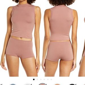 Skims cotton jersey mock neck tank